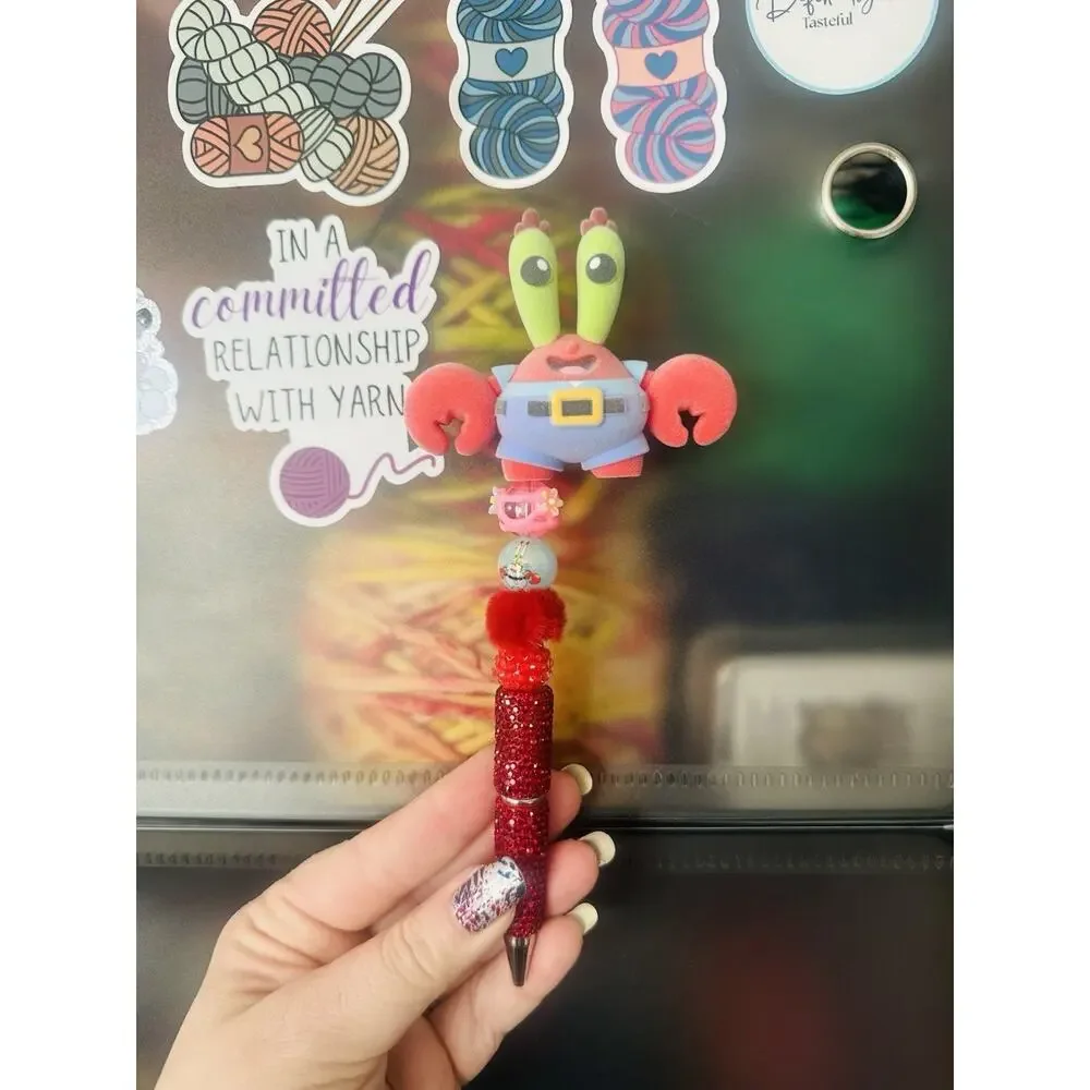 SpongeBob SquarePants Glitter Character Topper Ballpoint Pens Lot - 7 Characters